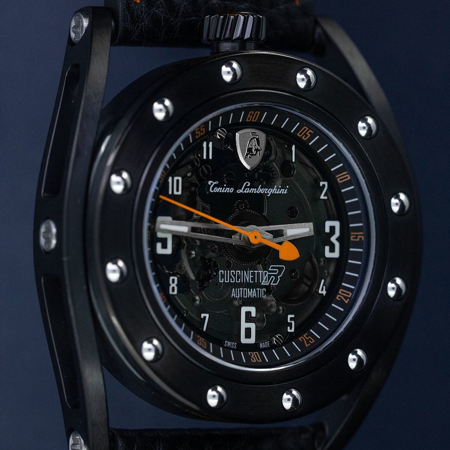 Tonino Lamborghini Cuscinetto Swiss-made Sellita SW200-1 movement with 38-hour reserve, Black DLC titanium case Watch