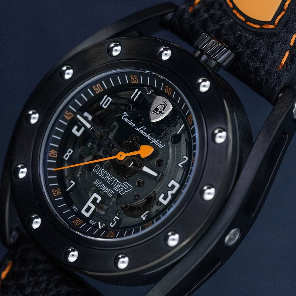 Tonino Lamborghini Cuscinetto Swiss-made Sellita SW200-1 movement with 38-hour reserve, Black DLC titanium case Watch