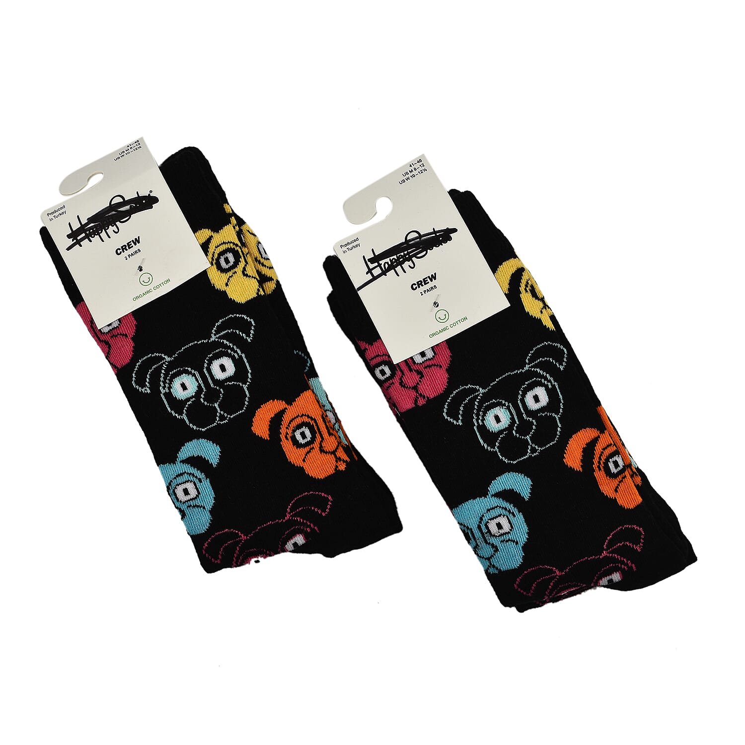 Branded Close Out - 4 Pairs - Organic Combed Cotton - Animal Pattern Socks