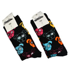 Branded Close Out - 4 Pairs - Organic Combed Cotton - Animal and Thumb Pattern Socks