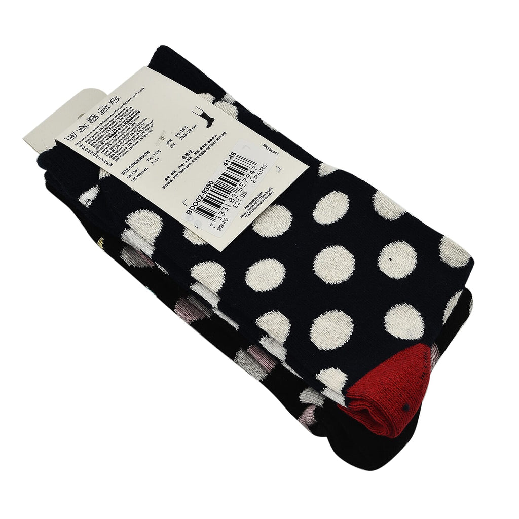 Branded Close Out - 4 Pairs - Organic Combed Cotton -Dots Pattern Socks