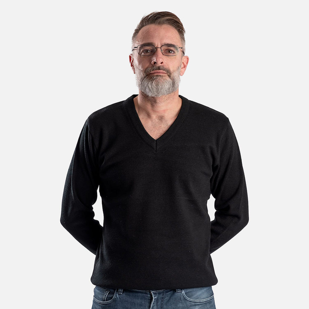 ZSZ Mens V-Neck Knitted Jumper
