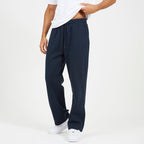 Brave Soul Cotton Mens Wide Leg Trousers (Size L) - Navy