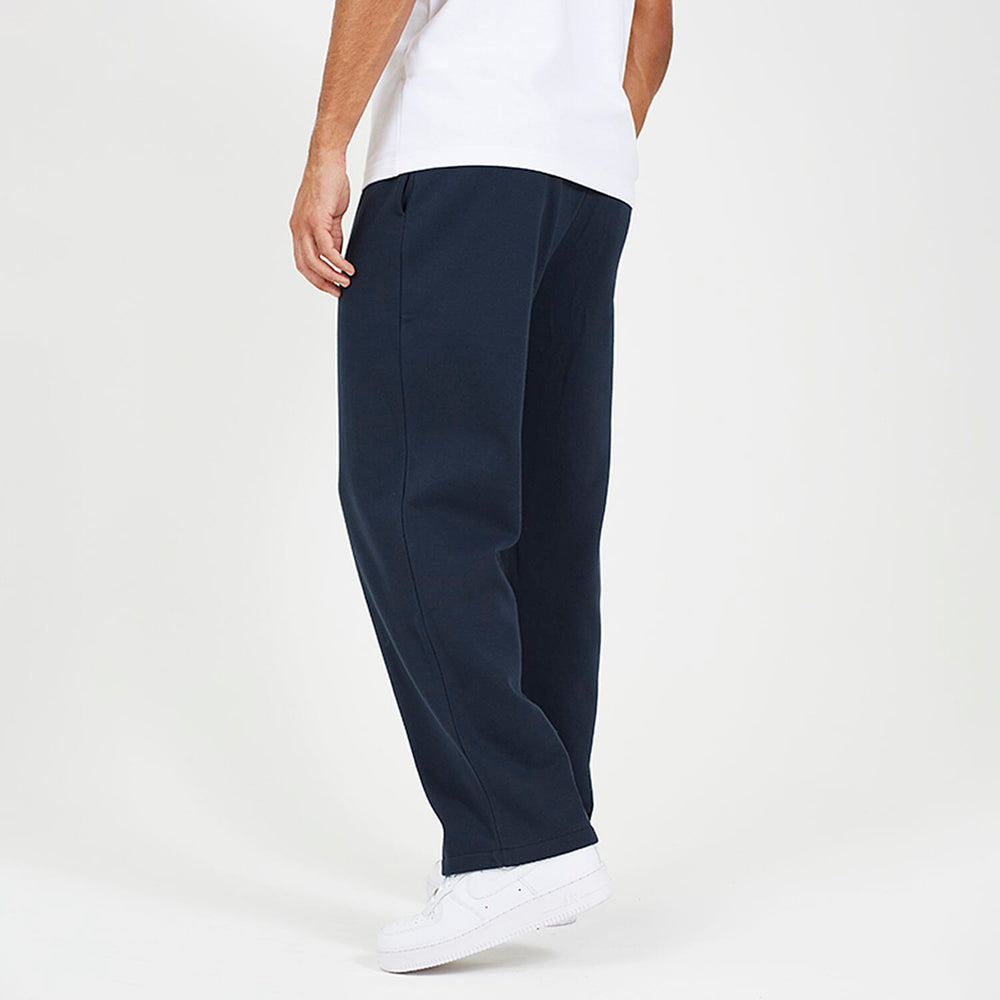 Brave Soul Cotton Mens Wide Leg Trousers (Size L) - Navy