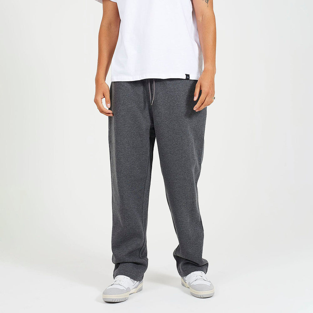 Brave Soul Cotton Mens Wide Leg Trousers (Size M) - Dark Charcoal