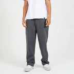 Brave Soul Cotton Mens Wide Leg Trousers (Size M) - Dark Charcoal