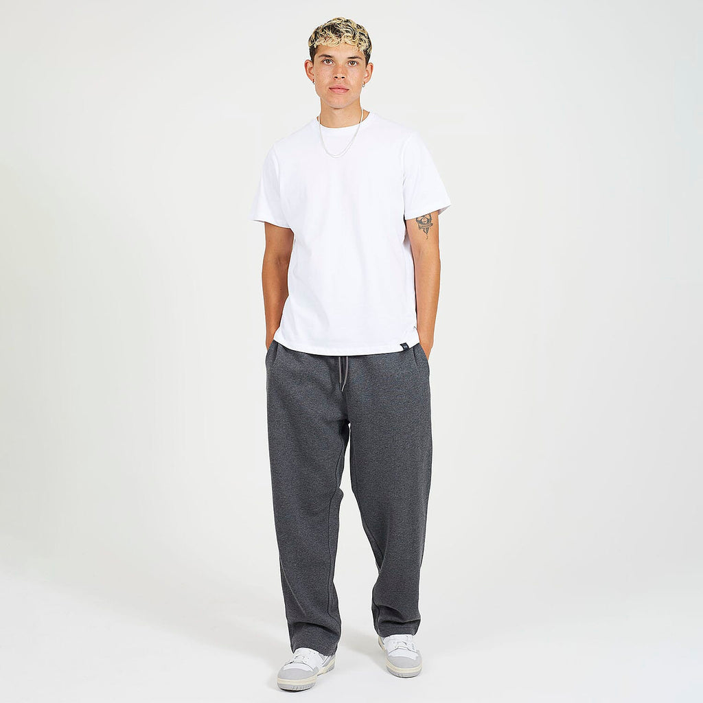 Brave Soul Cotton Mens Wide Leg Trousers (Size M) - Dark Charcoal