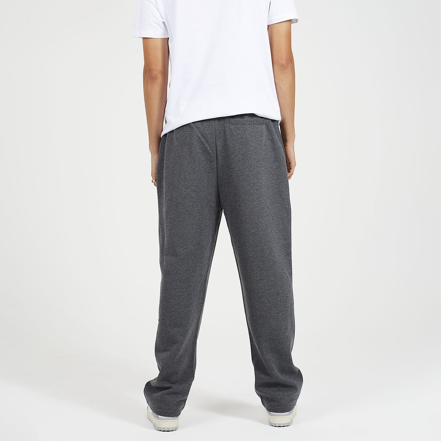 Brave Soul Cotton Mens Wide Leg Trousers (Size M) - Dark Charcoal