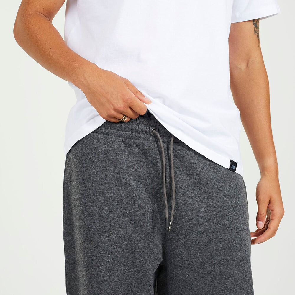 Brave Soul Cotton Mens Wide Leg Trousers (Size M) - Dark Charcoal