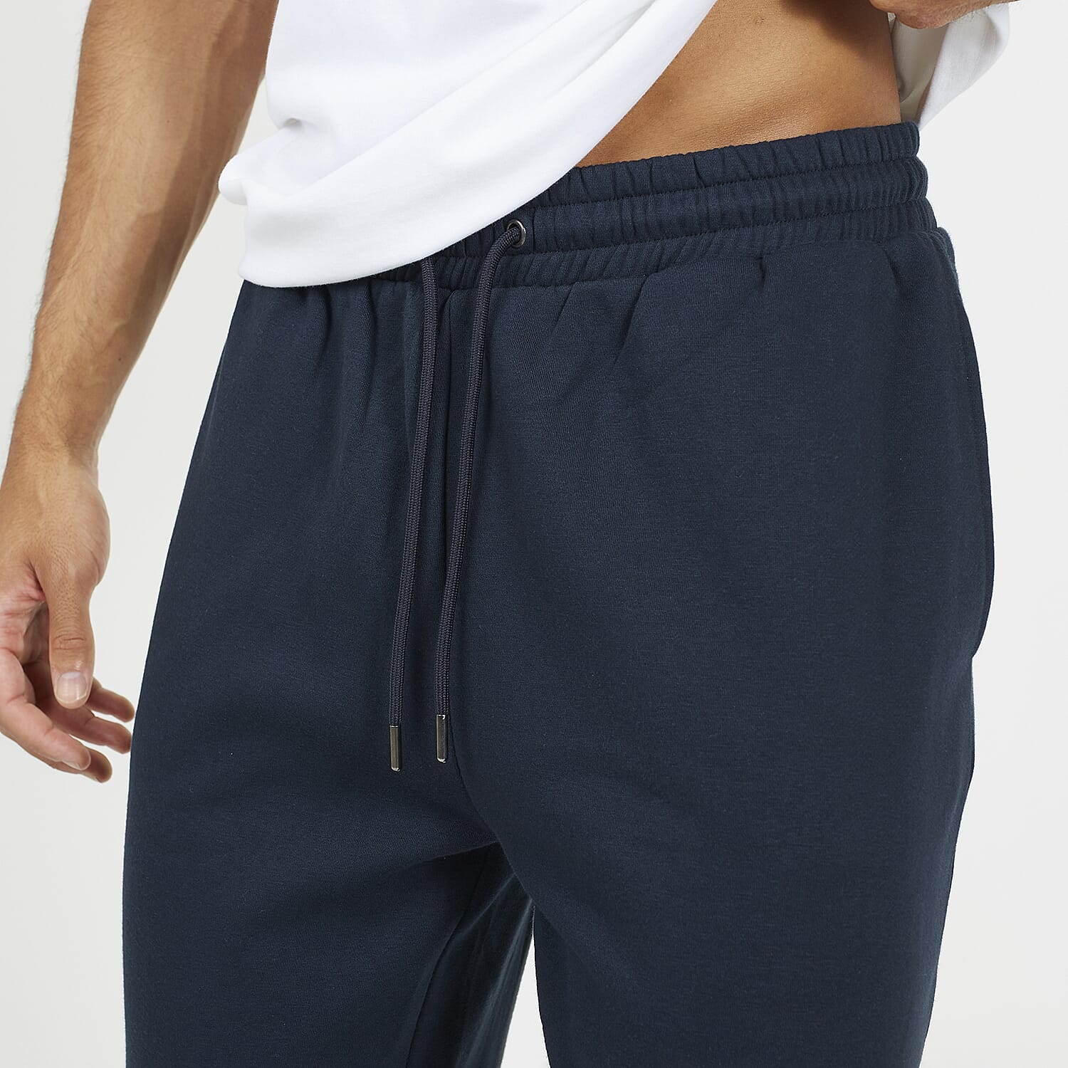 Brave Soul Cotton Mens Wide Leg Trousers (Size M) - Navy