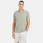 Brave Soul Mens Cotton Open Collar Polo T-Shirt (Size S) - Sage