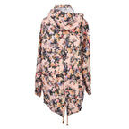 Brave Soul Floral Pattern Water Resistant Hooded Rain Jackets (Size 18) - Light Pink