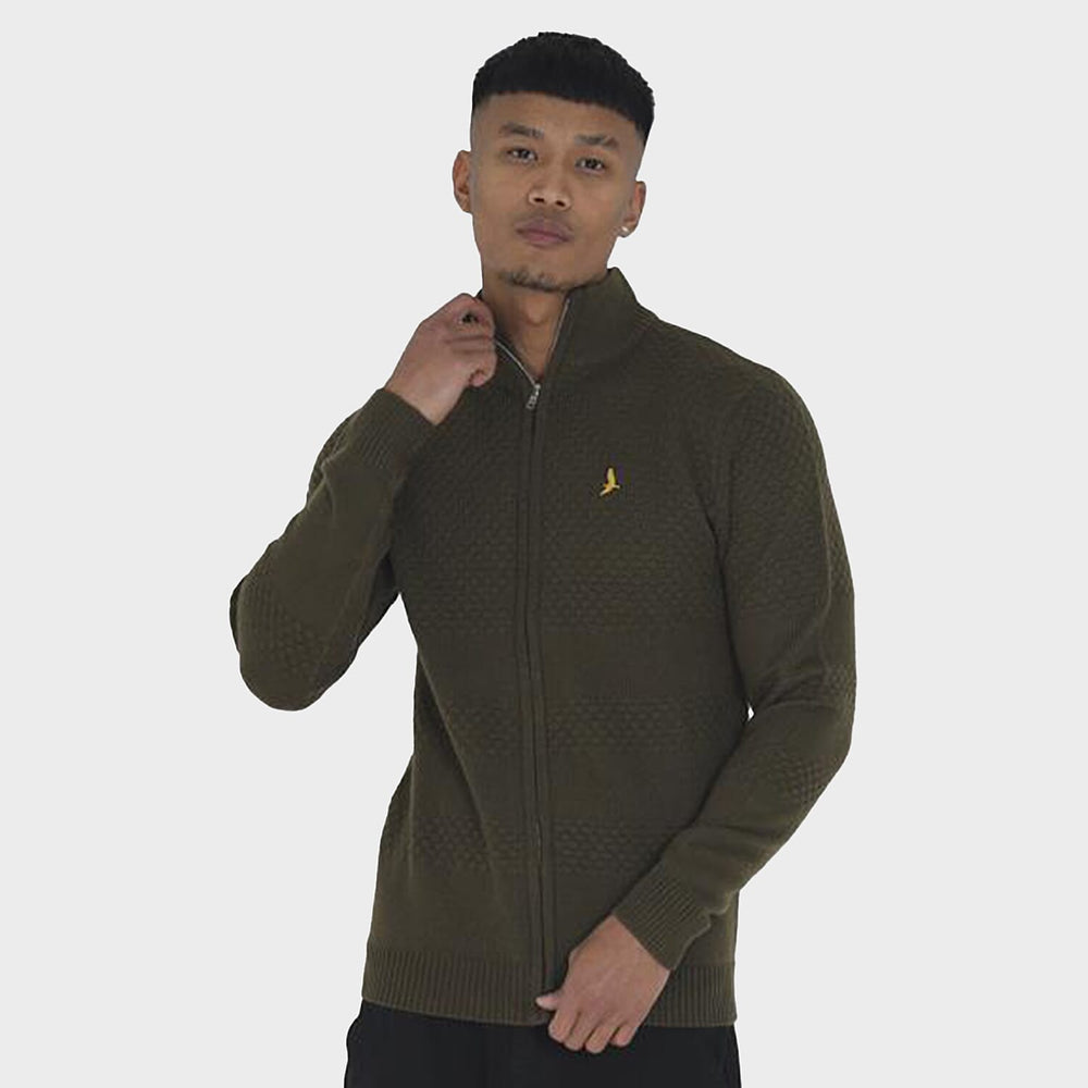 Brave Soul Acrylic Knitted Jacket - Khaki