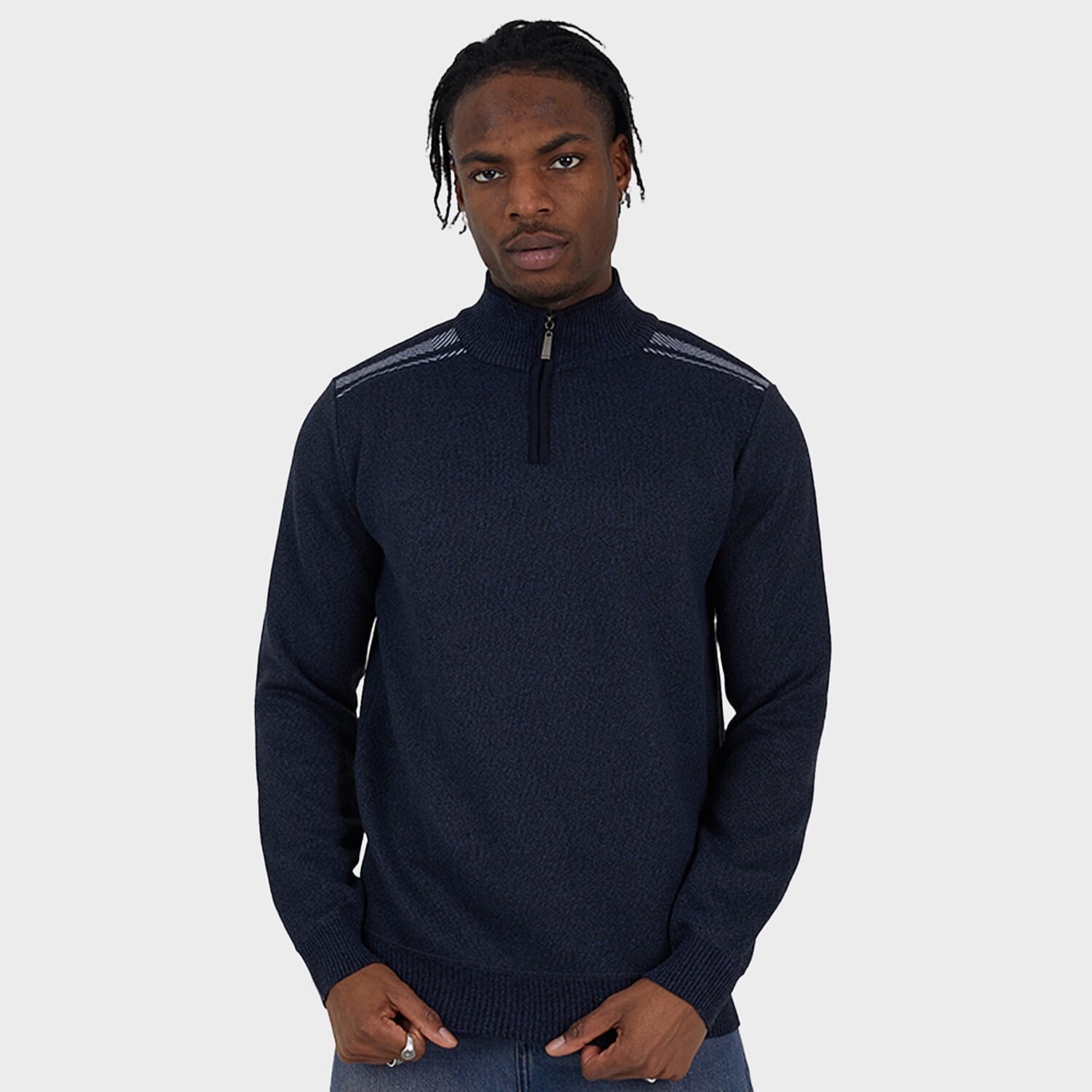 Brave Soul Knitted Jumper - Navy