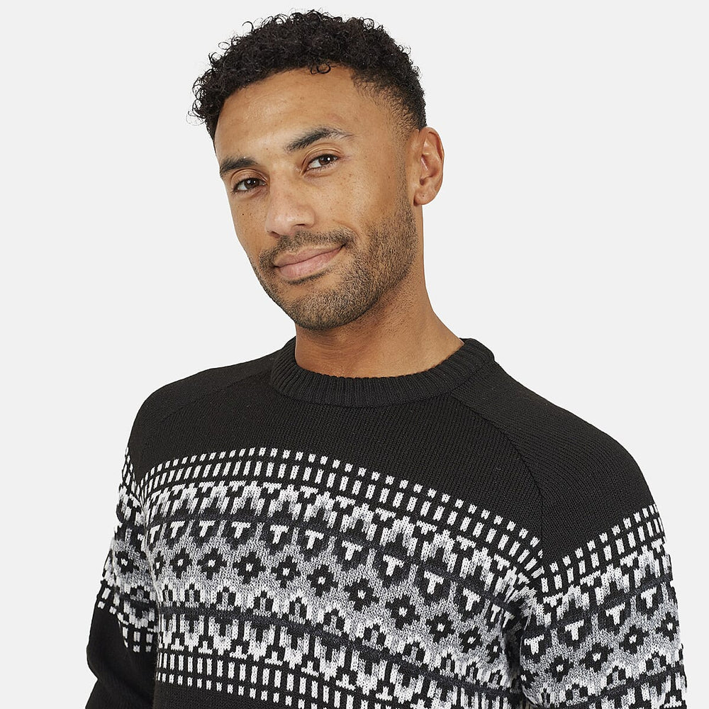 Brave Soul Men Raglan Sleeve Crew Neck Jumper (Size S) - Jet Black