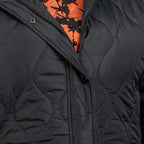 Brave Soul Long Onion Quilted Coat (Sie 18) - Black