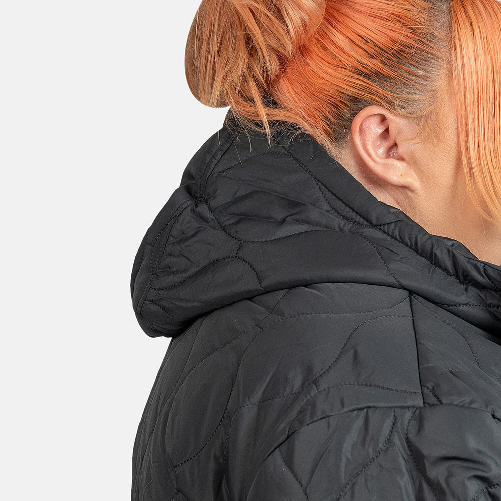 Brave Soul Long Onion Quilted Coat (Size 20) - Black