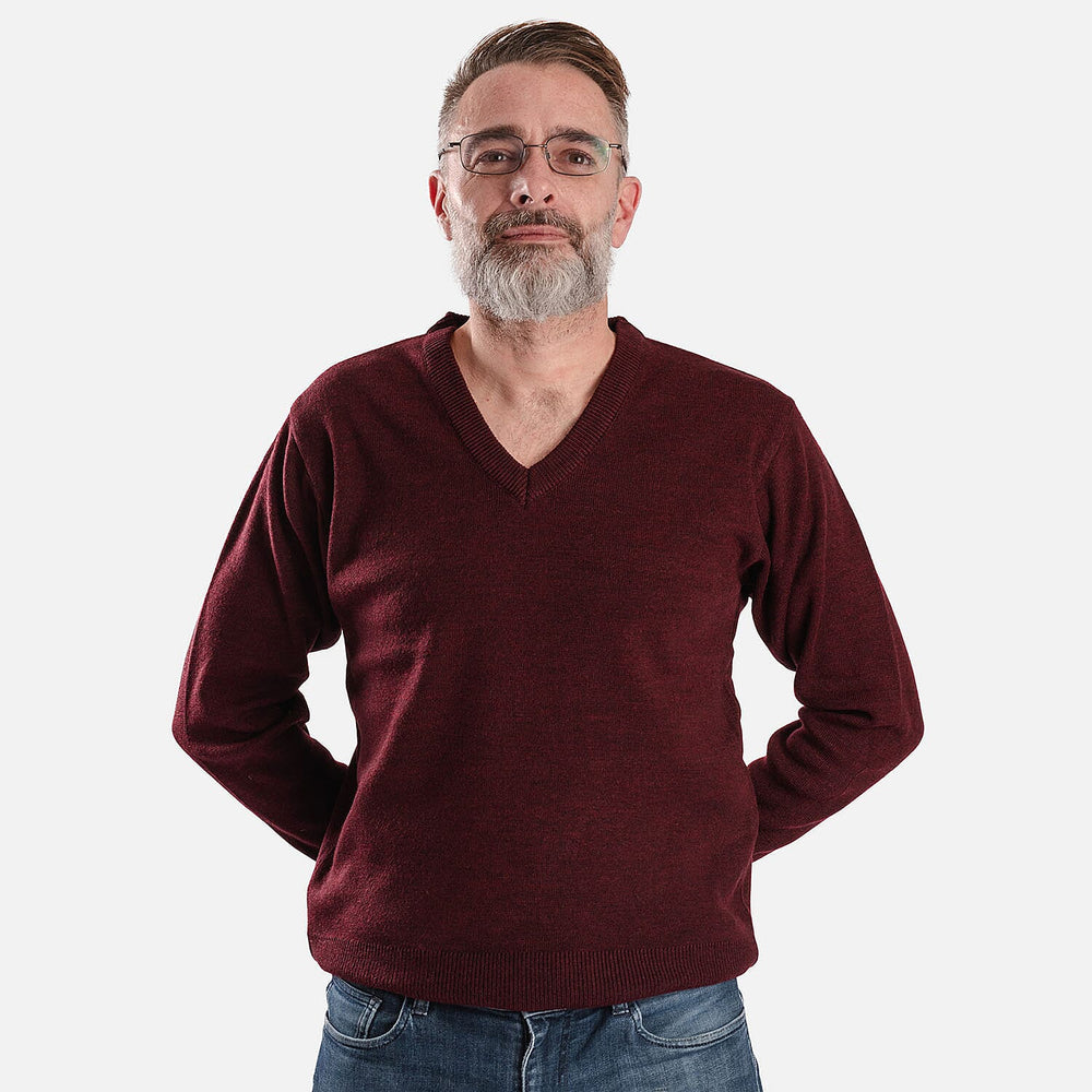 ZSZ Mens V-Neck Knitted Jumper