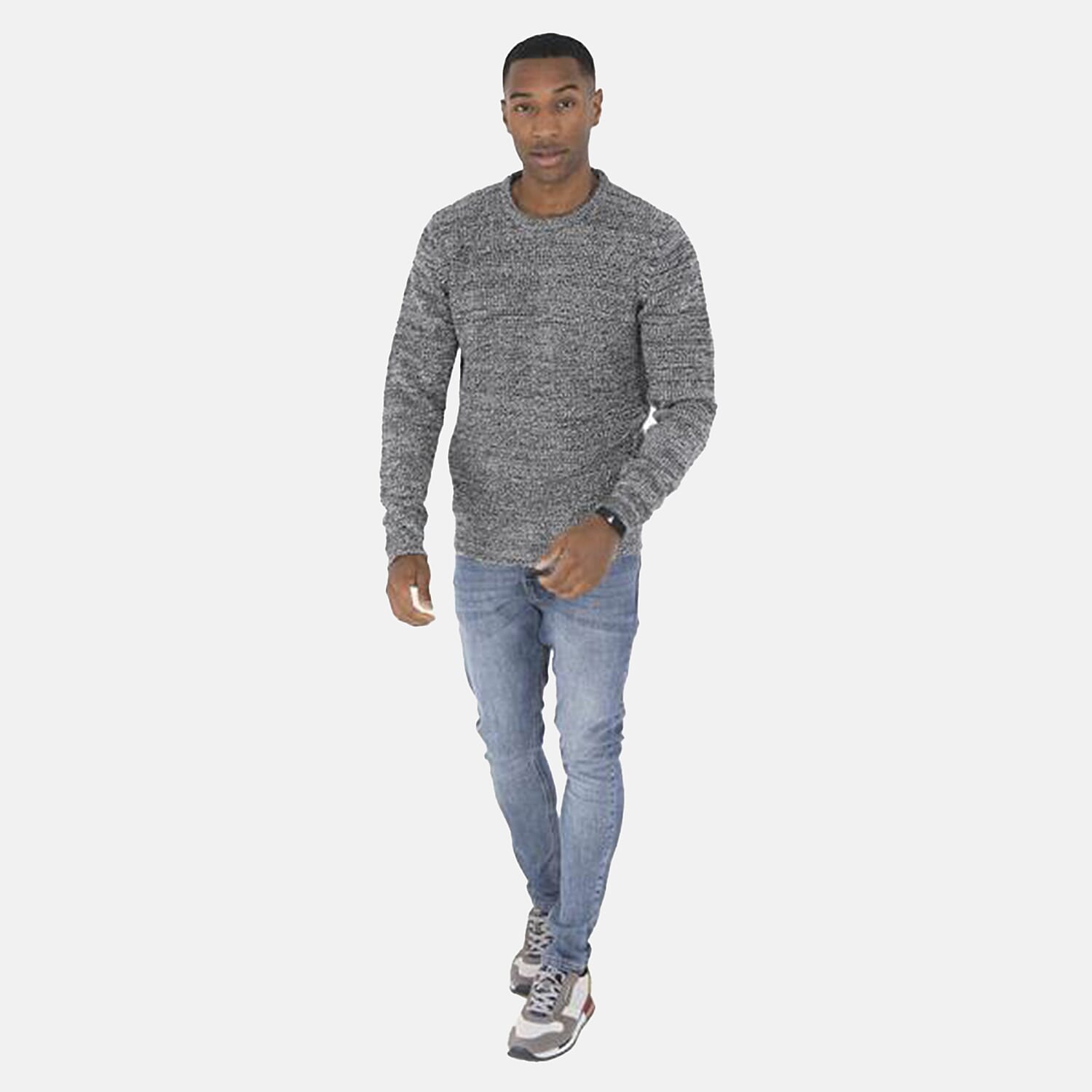 Brave Soul Mens Crew Neck Jumper (Size L) - Jet Black