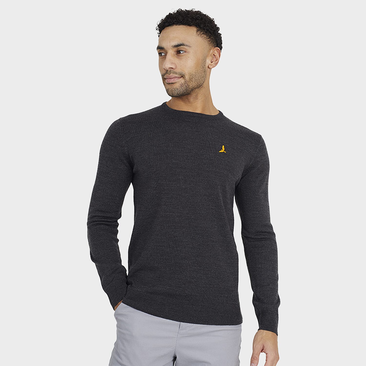 Brave Soul Acrylic Knitted Jumper - Dark Charcoal