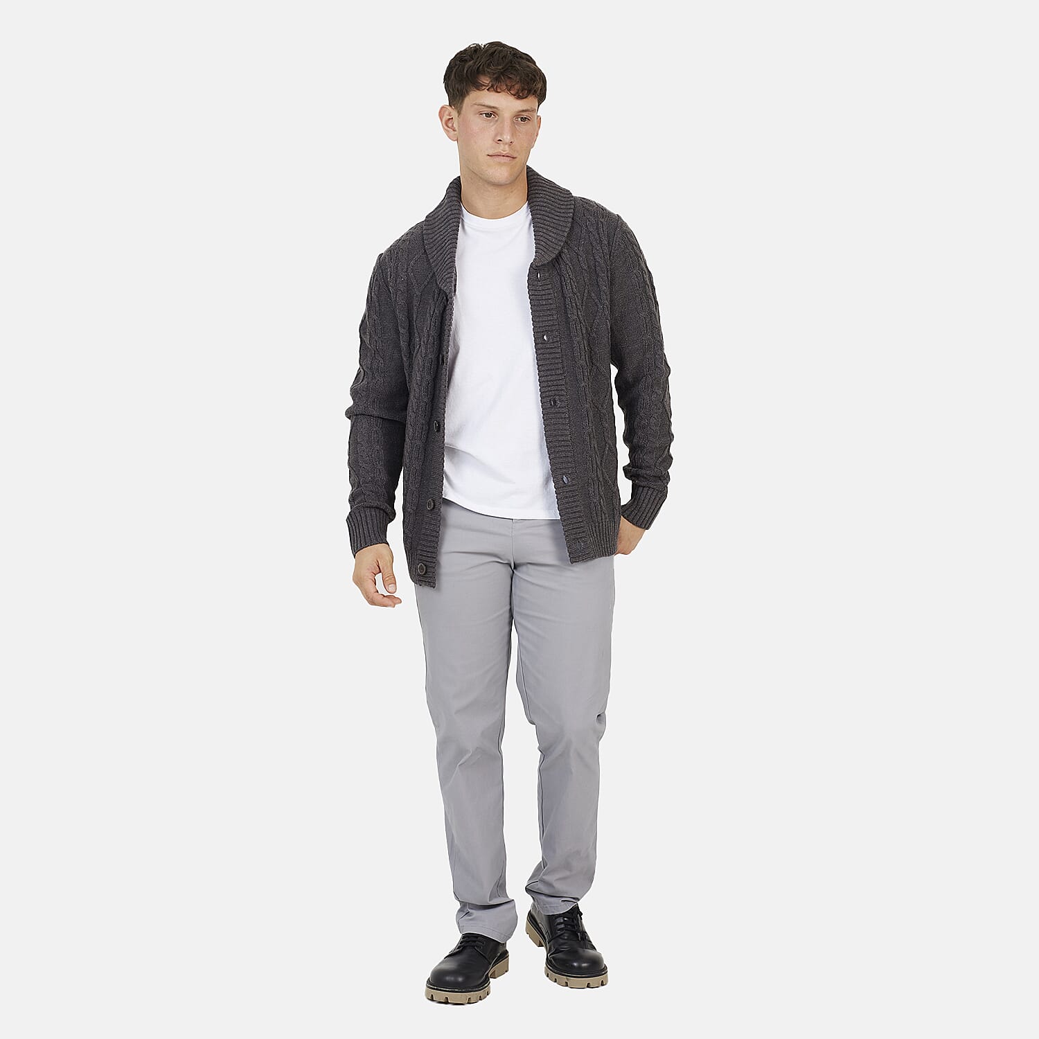 Brave Soul Acrylic Cardigan - Dark Grey