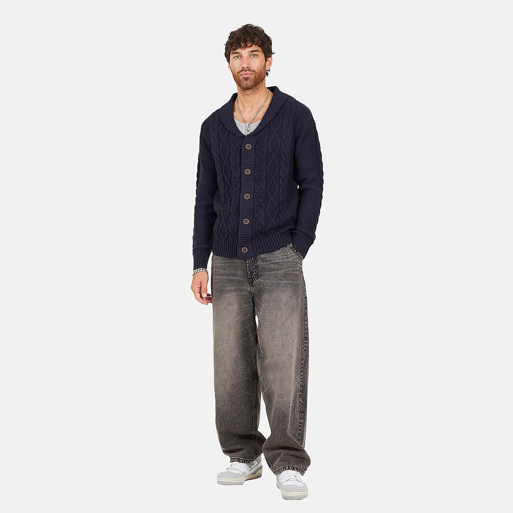 Brave Soul Acrylic Cardigan - Dark Navy