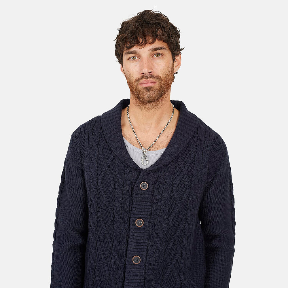 Brave Soul Acrylic Cardigan - Dark Navy