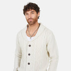 Brave Soul Mens Shawl Neck Cardigan (Size M) - Off White