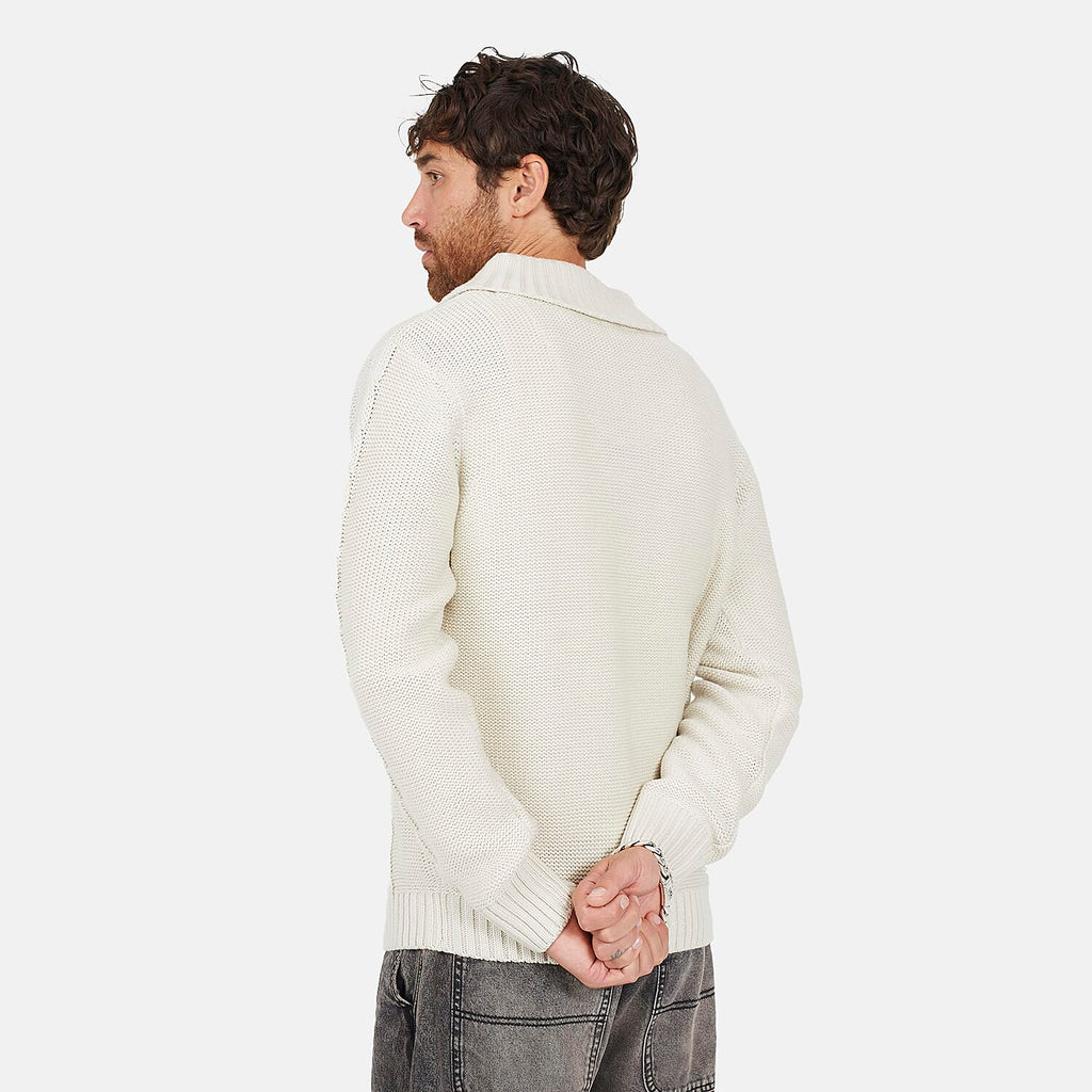 Brave Soul Mens Shawl Neck Cardigan (Size M) - Off White
