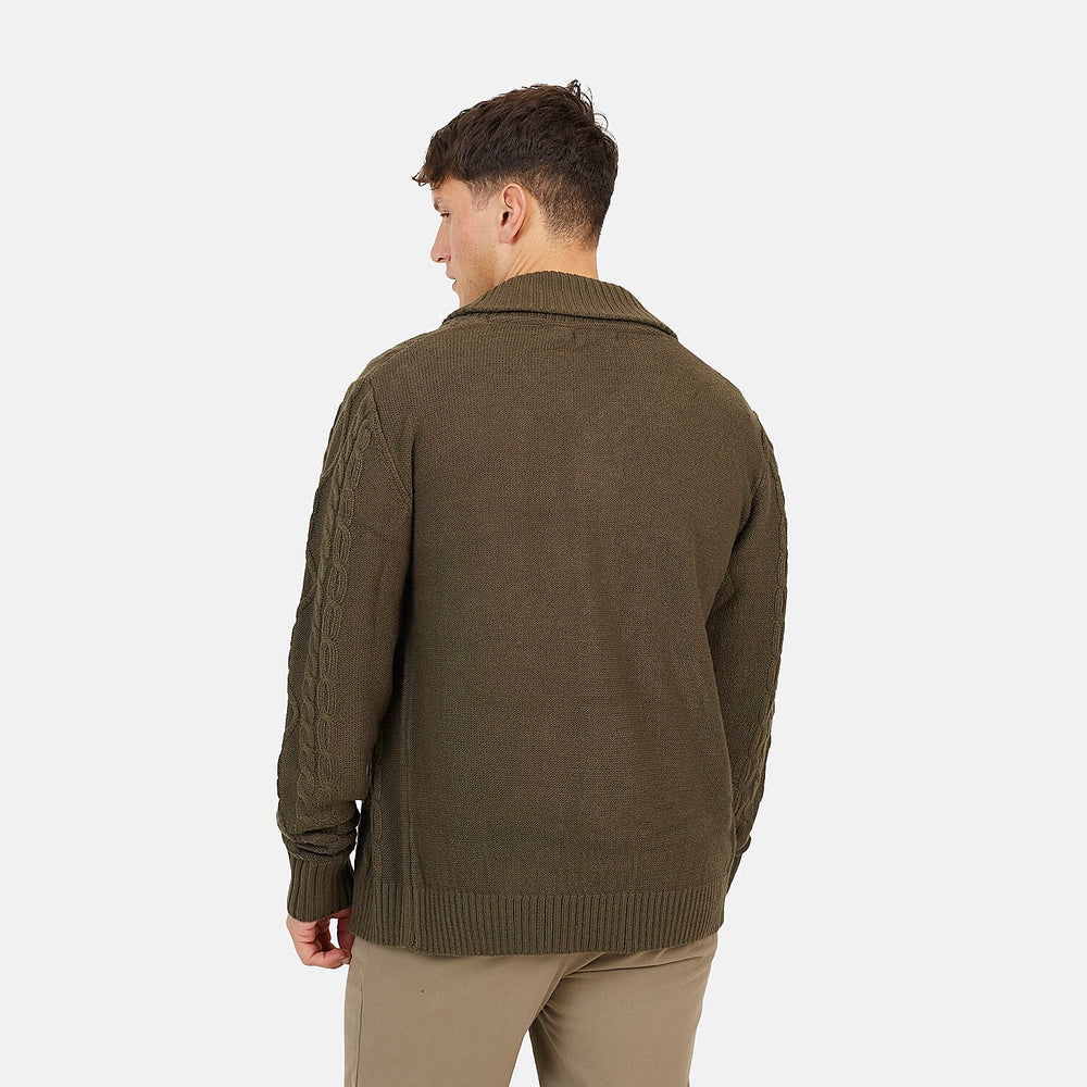 Brave Soul Mens Shawl Neck Cardigan (Size - S) - Khaki
