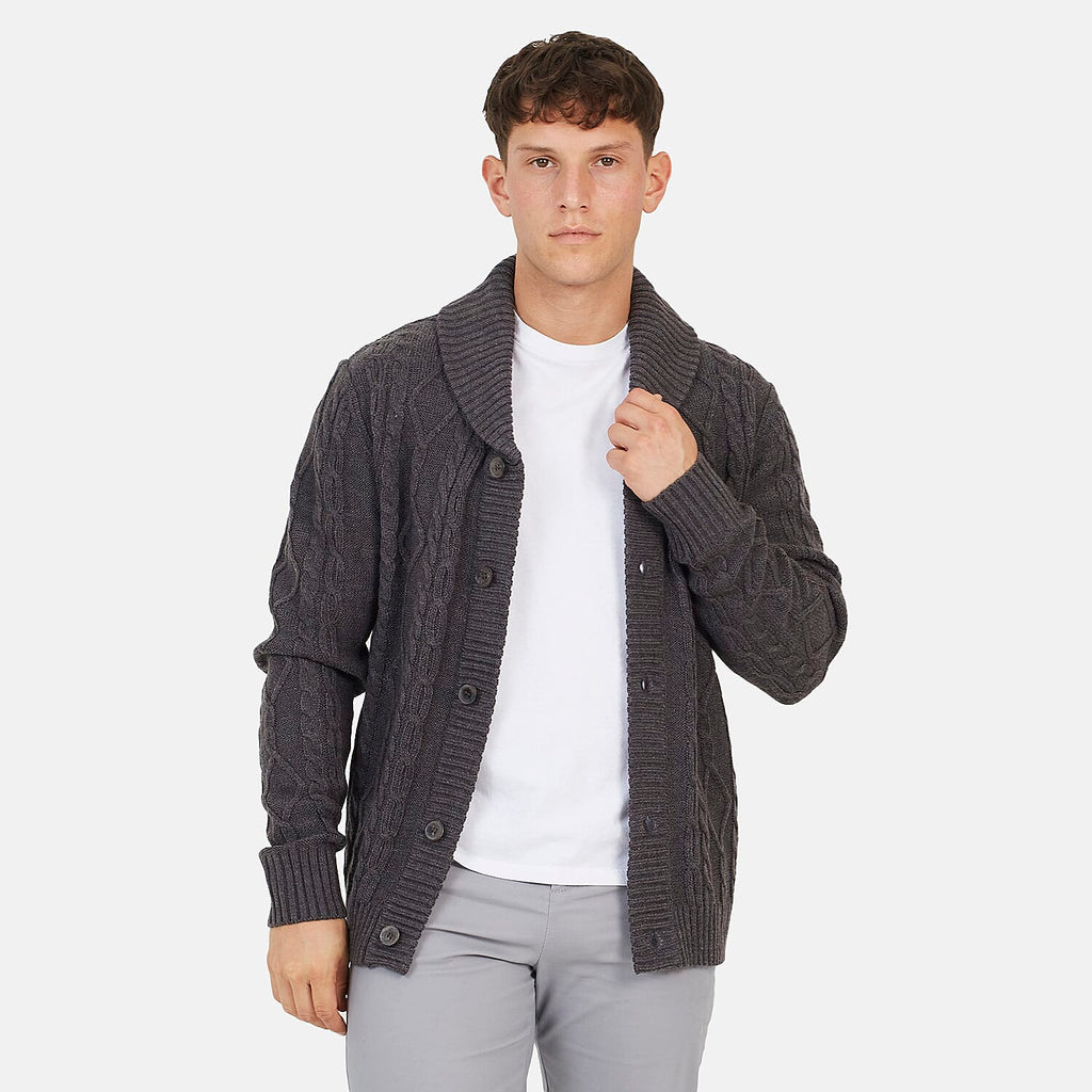 Brave Soul Acrylic Cardigan - Dark Grey