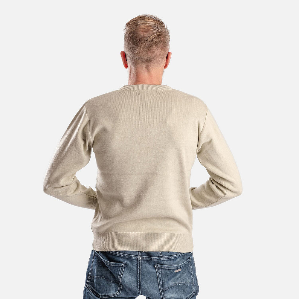 ZSZ Mens V-Neck Pullover (Size L) - Beige