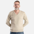 ZSZ Mens V-Neck Pullover (Size L) - Beige