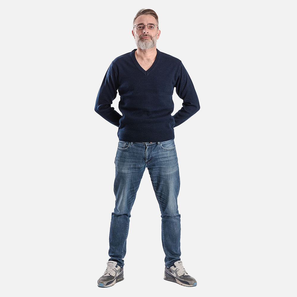 ZSZ Mens V-Neck Knitted Jumper