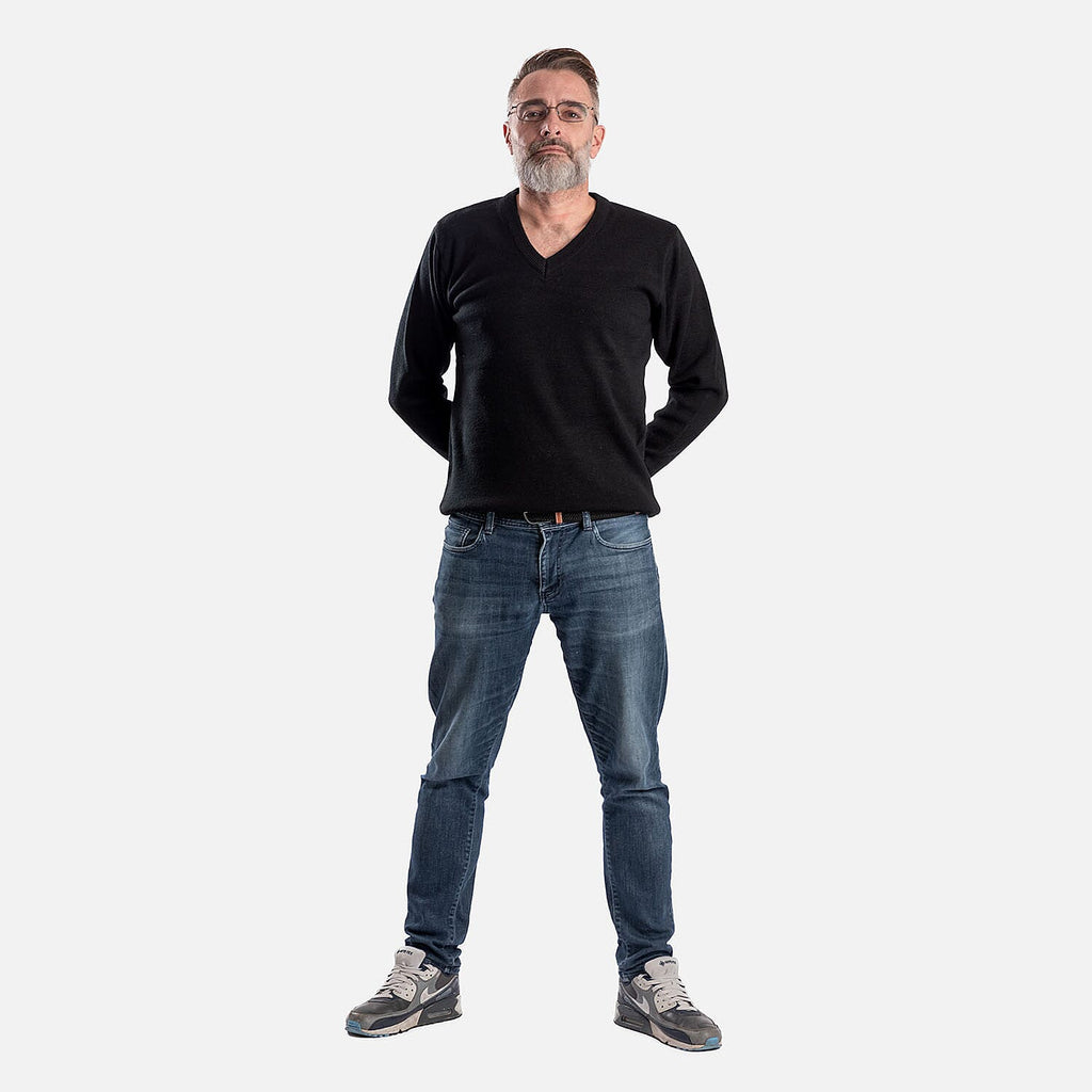 ZSZ Mens V-Neck Knitted Jumper