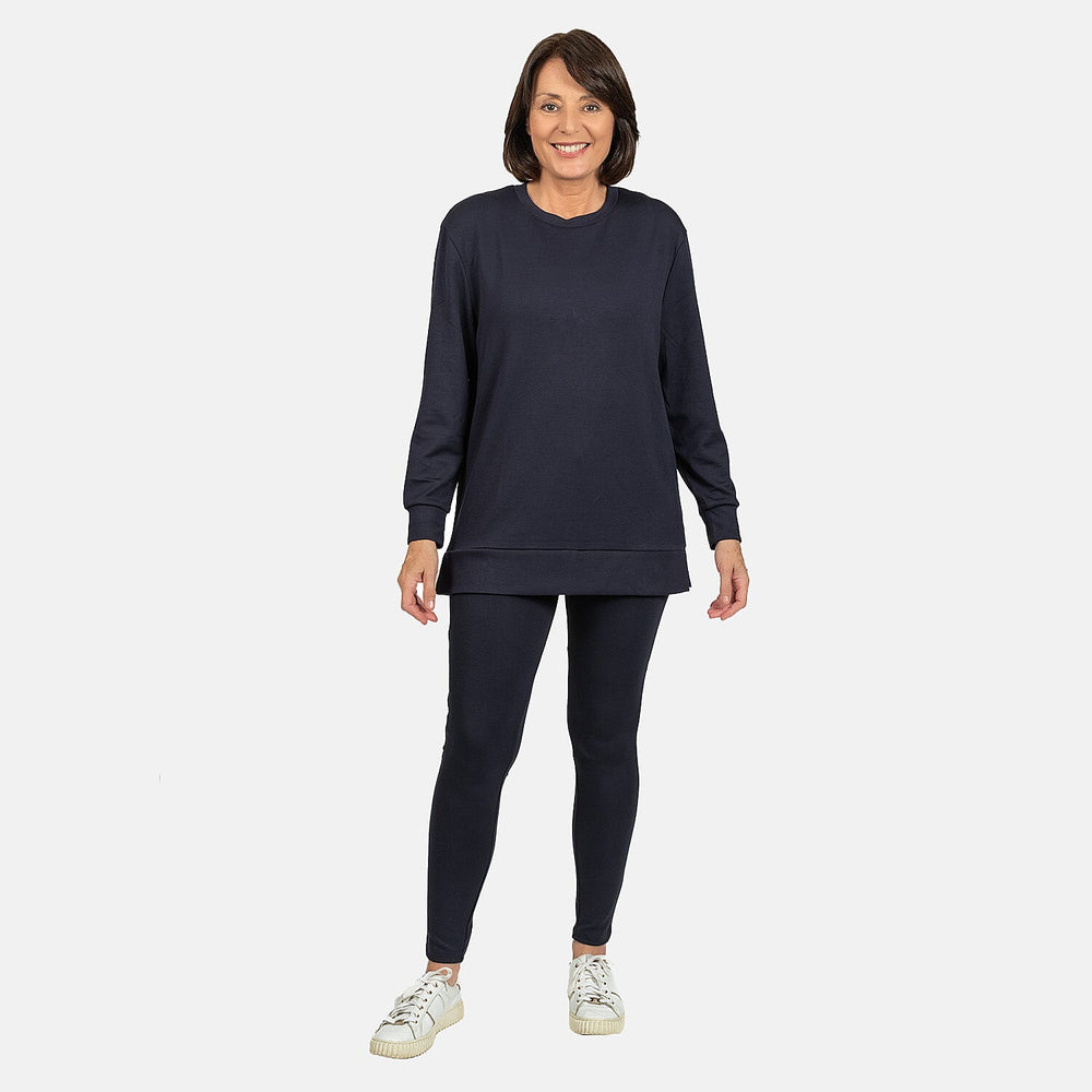 Brush Back Legging (Size L) - Navy