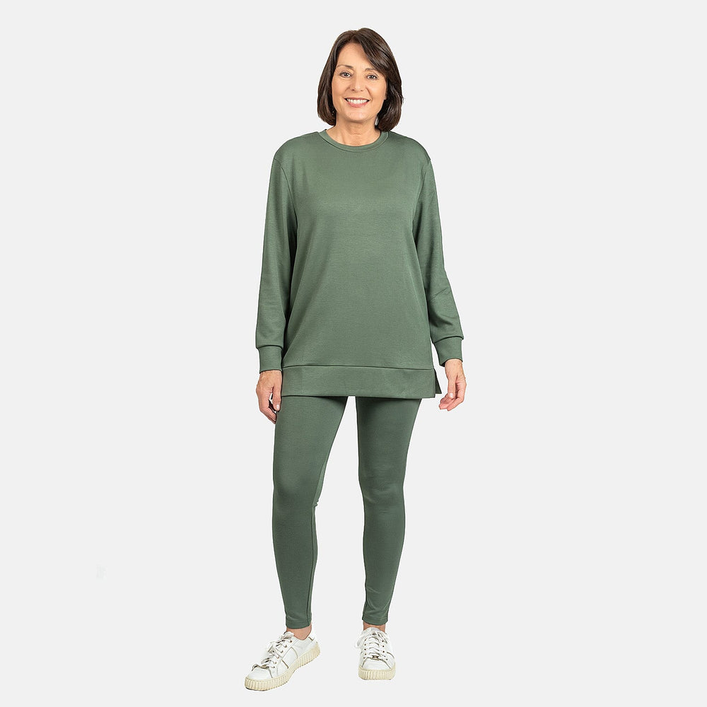 Brush Back Legging (Size S) - Khaki