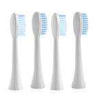 BEAUTECH Sonic Set of 4 Piece Toothbrush Replacement Heads - White - Blue.