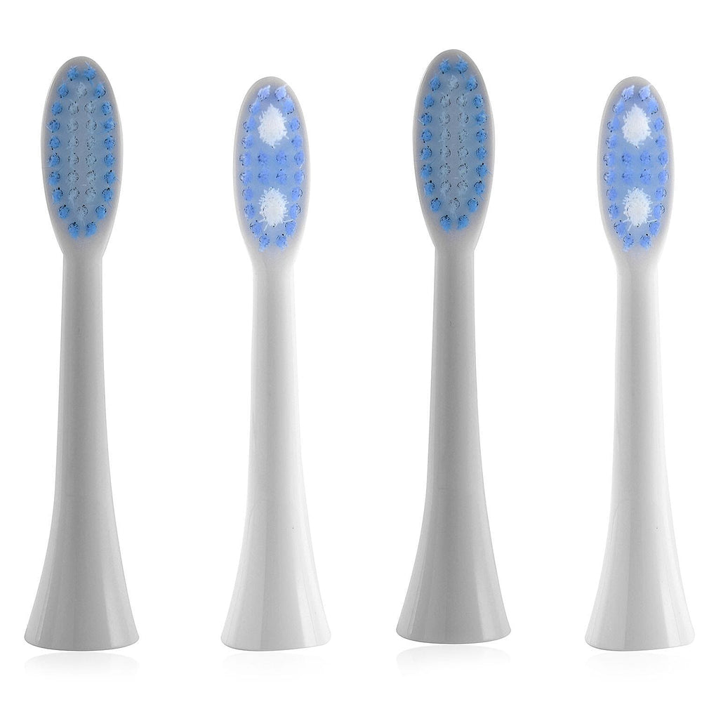 BEAUTECH Sonic Set of 4 Piece Toothbrush Replacement Heads - White - Blue.