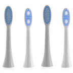 BEAUTECH Sonic Set of 4 Piece Toothbrush Replacement Heads - White - Blue.