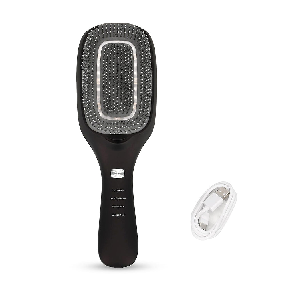 TOUCH BEAUTY- VITA 5-in-1 Hair Care Brush -  Ion Therapy, EMS, Sonic Massage, LLLT , Red and Blue Light Therapy - Black