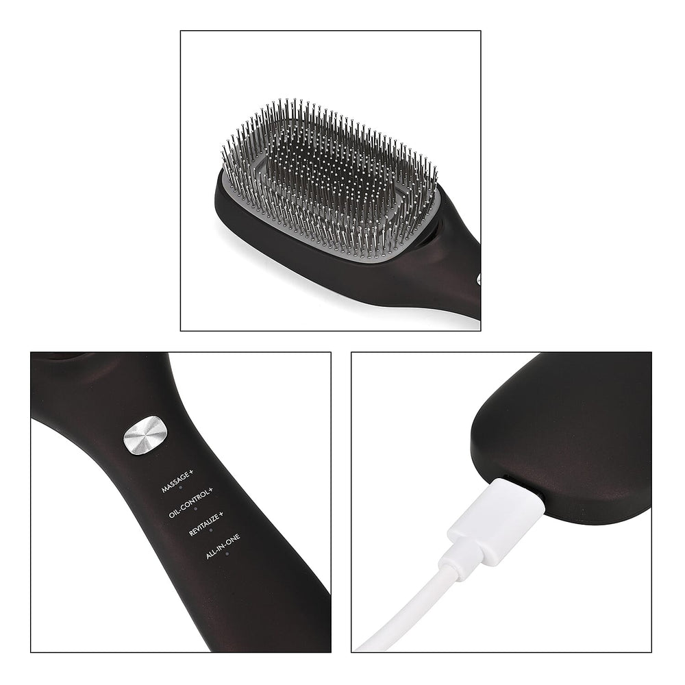 TOUCH BEAUTY- VITA 5-in-1 Hair Care Brush -  Ion Therapy, EMS, Sonic Massage, LLLT , Red and Blue Light Therapy - Black