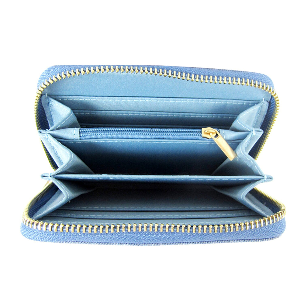 Bryony Denim Flower Purse - Light Blue