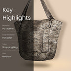 Bulaggi Collection - Acorn Snake Shopping Bag with Zipper Closure (Size 21-42x31x10 cm) - Multi