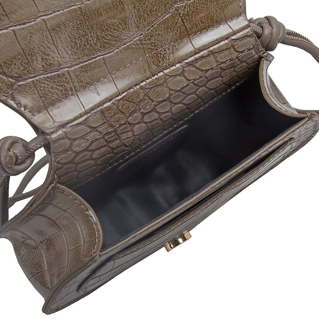 Bulaggi Collection Iris Croco Crossbody Bag - Taupe