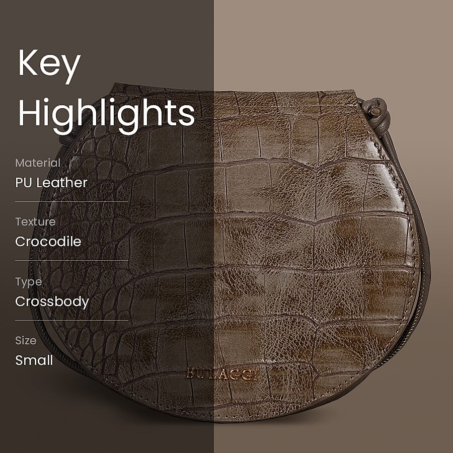 Bulaggi Collection Iris Croco Crossbody Bag - Taupe