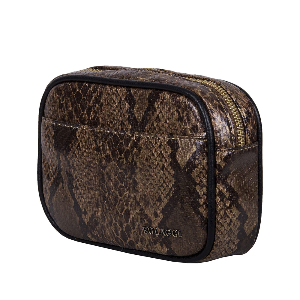 Bulaggi Collection Protea Snake Skin Print Crossbody Bag - Camel
