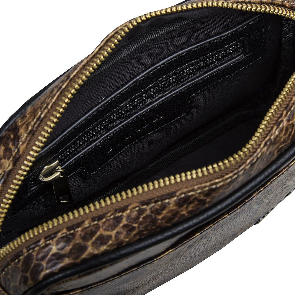 Bulaggi Collection Protea Snake Skin Print Crossbody Bag - Camel