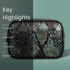 Bulaggi Collection Protea Snake Skin Print Crossbody Bag - Emerald Green