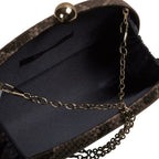 Bulaggi Collection Quince Camel and Black Snake-Skin Pattern Clutch Bag